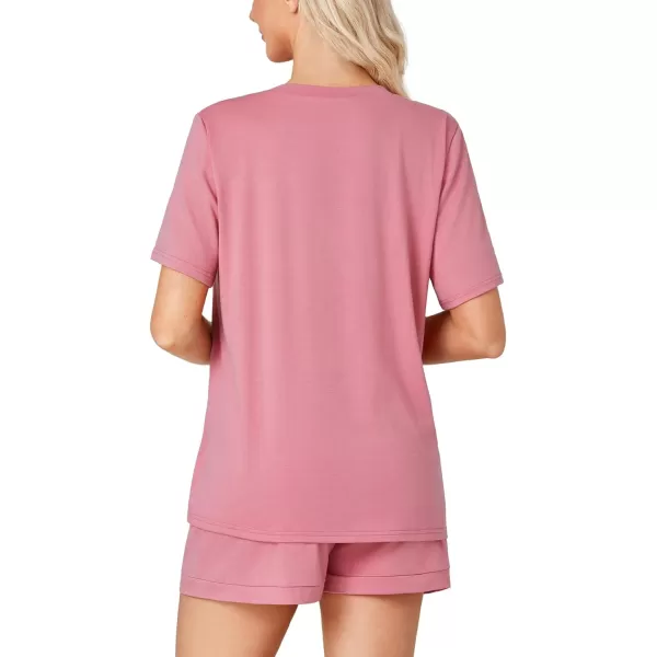 LYANER Women's Cute Pajama Sets Short Sleeve Comfy Sleepwear Top and Shorts 2 Piece PJ Sets