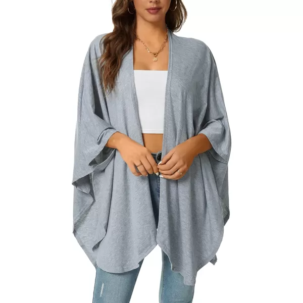 LYANER Women's Drape Front Open Irregular Hem 3/4 Batwing Sleeve Knitted Cardigan Outwear Coat