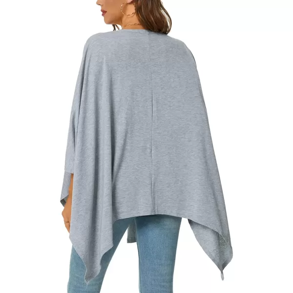 LYANER Women's Drape Front Open Irregular Hem 3/4 Batwing Sleeve Knitted Cardigan Outwear Coat