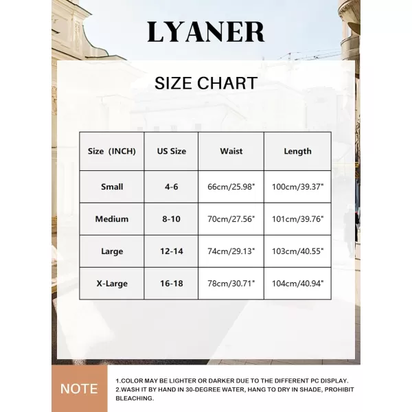 LYANER Women's Elastic Waist Pleated Layer Ruffle Hem Flowy A Line Loose Maxi Long Skirt