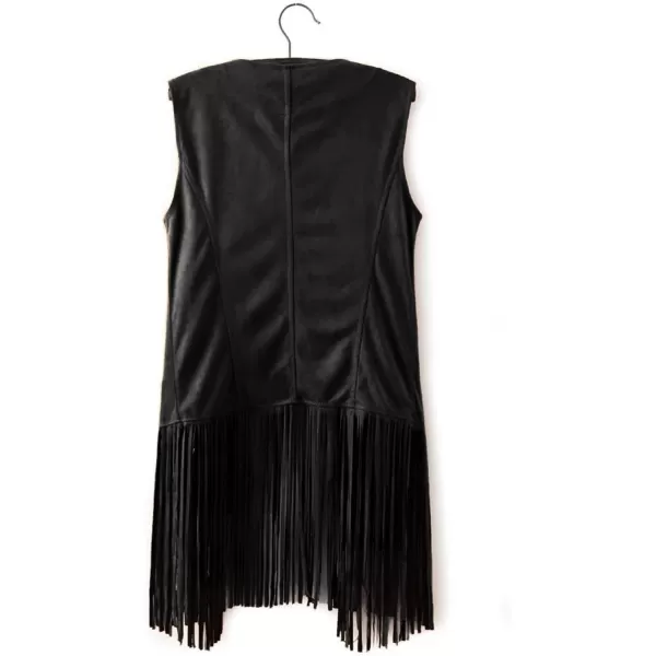 LYANER Women's Faux Suede Tassels Vest Cardigan Open-Front Vest Cardigan Jacket