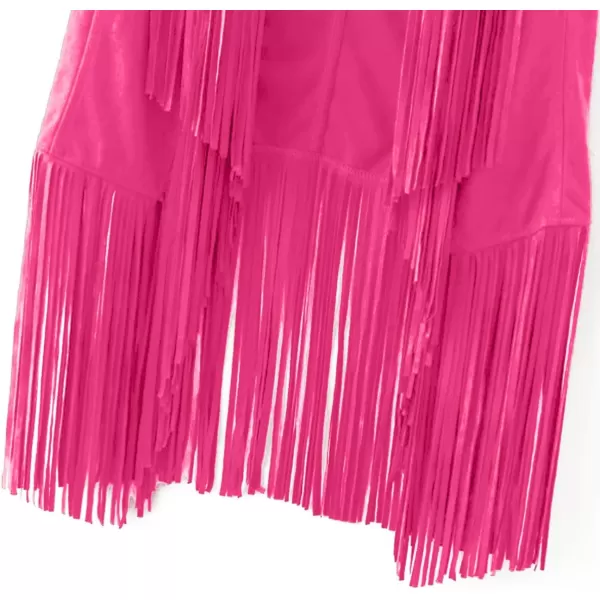 LYANER Women's Faux Suede Tassels Vest Cardigan Open-Front Vest Cardigan Jacket