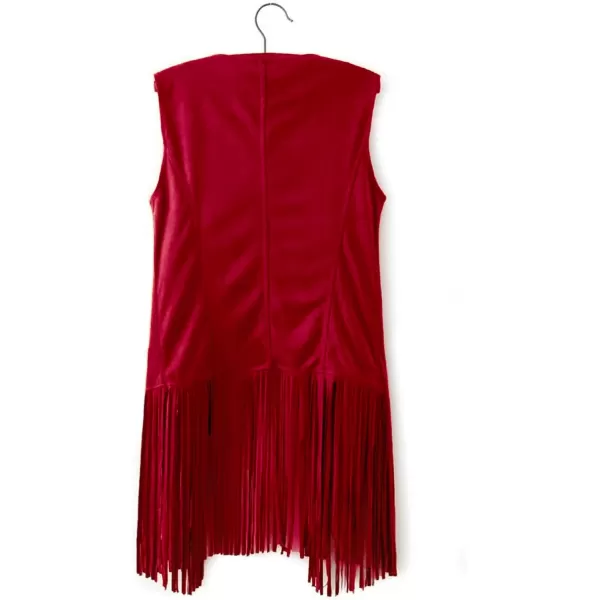 LYANER Women's Faux Suede Tassels Vest Cardigan Open-Front Vest Cardigan Jacket