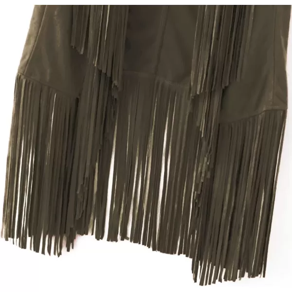 LYANER Women's Faux Suede Tassels Vest Cardigan Open-Front Vest Cardigan Jacket