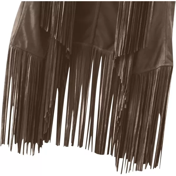 LYANER Women's Faux Suede Tassels Vest Cardigan Open-Front Vest Cardigan Jacket