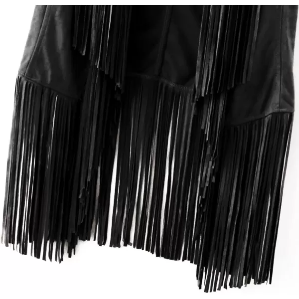 LYANER Women's Faux Suede Tassels Vest Cardigan Open-Front Vest Cardigan Jacket
