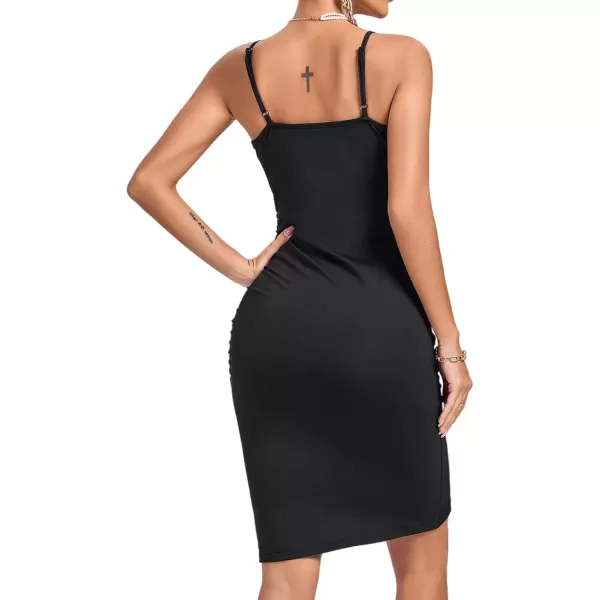 LYANER Women's Halter Tie Sleeveless Ruffle Hem Mermaid Fishtail Bodycon Mini Dress