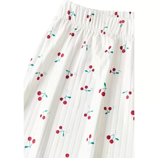 LYANER Women's Knit Pajamas Set Print Pleated Short Sleeve Shirt with Shorts Set PJs Loungewear