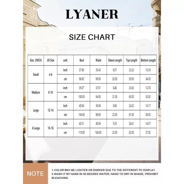 LYANER Women's Knit Pajamas Set Print Pleated Short Sleeve Shirt with Shorts Set PJs Loungewear