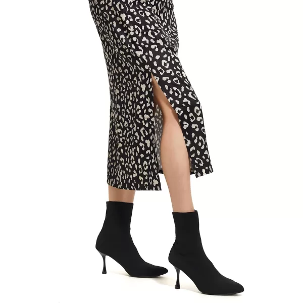 LYANER Women's Leopard Print Side Split High Waist Zipper Midi Skirt