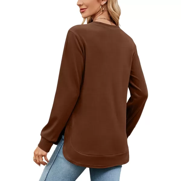 LYANER Women's Long Sleeve Crew Neck Pullover Solid Tunic Sweatshirt Top