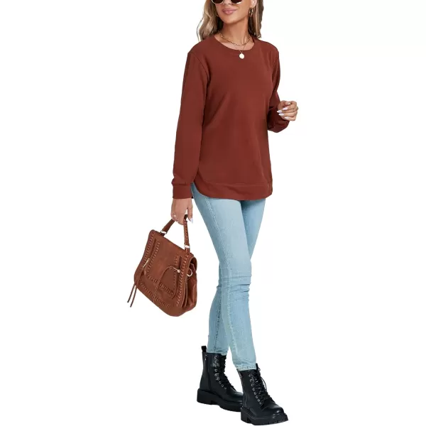 LYANER Women's Long Sleeve Crew Neck Pullover Solid Tunic Sweatshirt Top