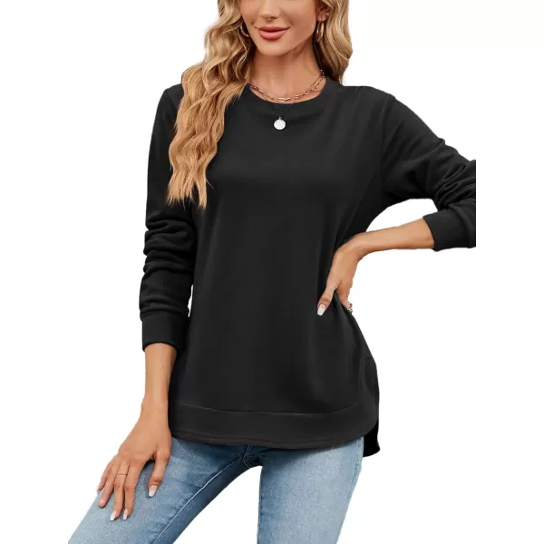 LYANER Women's Long Sleeve Crew Neck Pullover Solid Tunic Sweatshirt Top