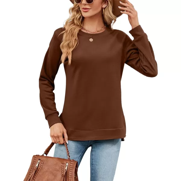 LYANER Women's Long Sleeve Crew Neck Pullover Solid Tunic Sweatshirt Top