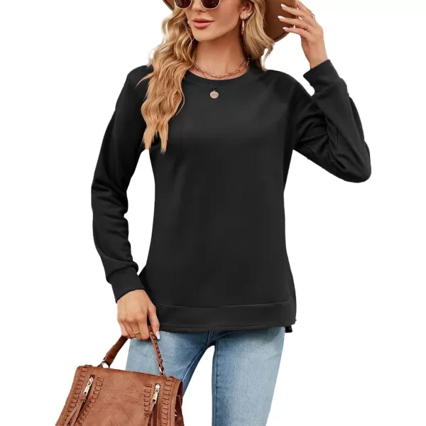 LYANER Women's Long Sleeve Crew Neck Pullover Solid Tunic Sweatshirt Top