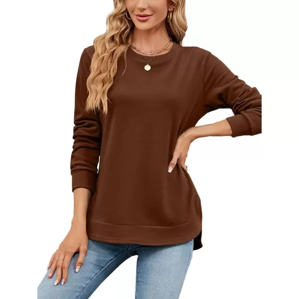 LYANER Women's Long Sleeve Crew Neck Pullover Solid Tunic Sweatshirt Top