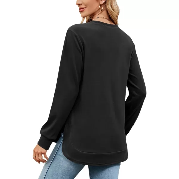 LYANER Women's Long Sleeve Crew Neck Pullover Solid Tunic Sweatshirt Top