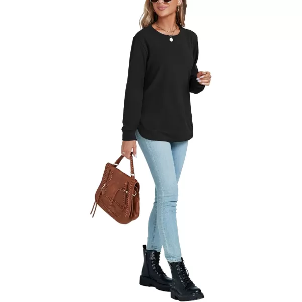 LYANER Women's Long Sleeve Crew Neck Pullover Solid Tunic Sweatshirt Top