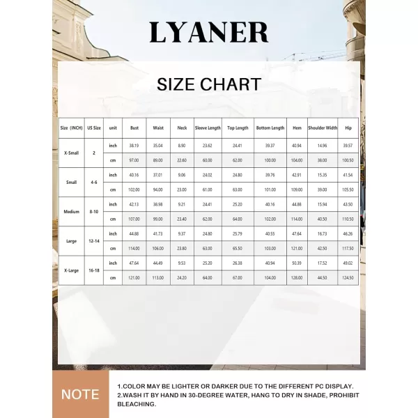 LYANER Women’s Long Sleeve Pajamas with Pants Sleepwear Loungewear Comfy Pjs Set