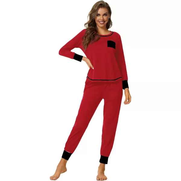 LYANER Women’s Long Sleeve Pajamas with Pants Sleepwear Loungewear Pjs Set