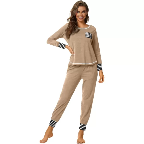 LYANER Women’s Long Sleeve Pajamas with Pants Sleepwear Loungewear Pjs Set