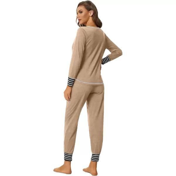 LYANER Women’s Long Sleeve Pajamas with Pants Sleepwear Loungewear Pjs Set