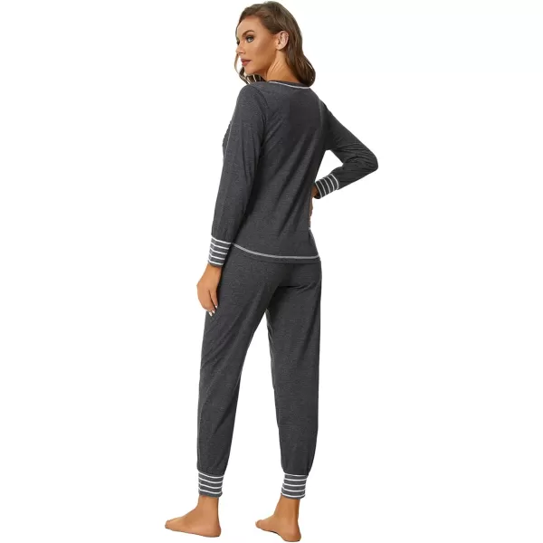 LYANER Women’s Long Sleeve Pajamas with Pants Sleepwear Loungewear Pjs Set