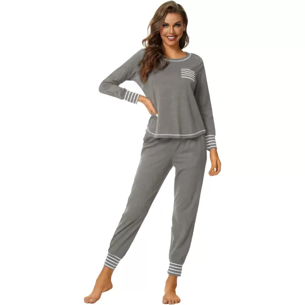 LYANER Women’s Long Sleeve Pajamas with Pants Sleepwear Loungewear Pjs Set
