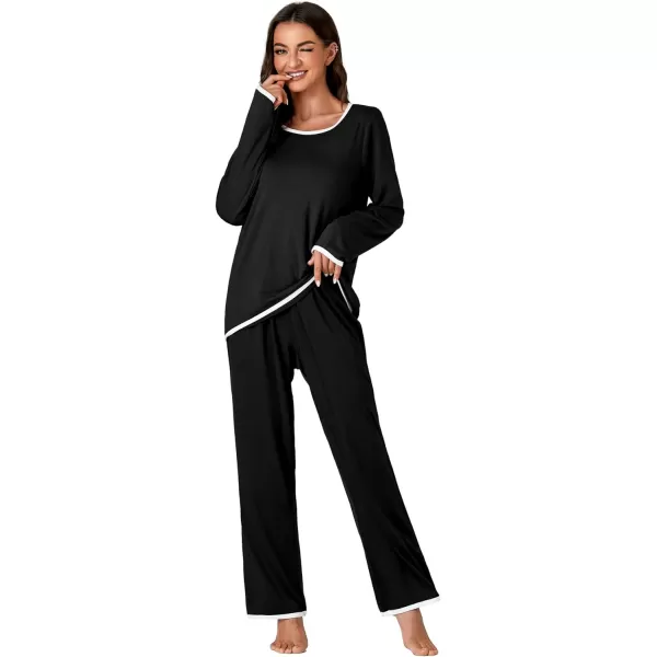 LYANER Women's Pajama Set Long Sleeve Sleepwear Ladies Soft Pjs Lounge Set 2023