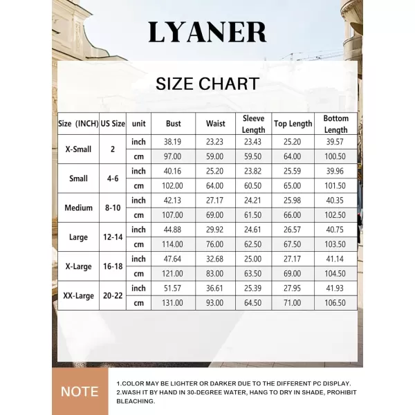 LYANER Women's Pajama Set Long Sleeve Sleepwear Ladies Soft Pjs Lounge Set 2023