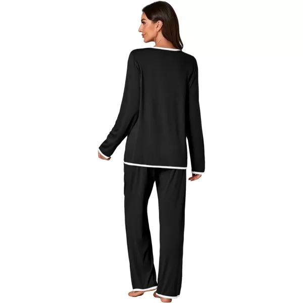LYANER Women's Pajama Set Long Sleeve Sleepwear Ladies Soft Pjs Lounge Set 2023