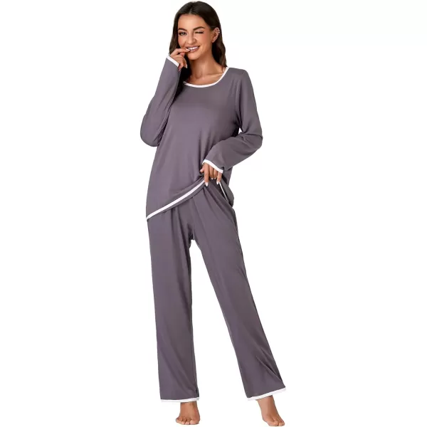 LYANER Women's Pajama Set Long Sleeve Sleepwear Ladies Soft Pjs Lounge Set 2023
