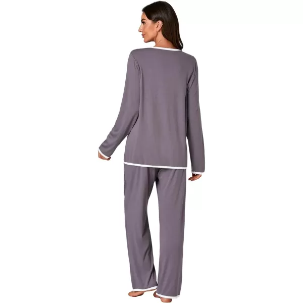 LYANER Women's Pajama Set Long Sleeve Sleepwear Ladies Soft Pjs Lounge Set 2023