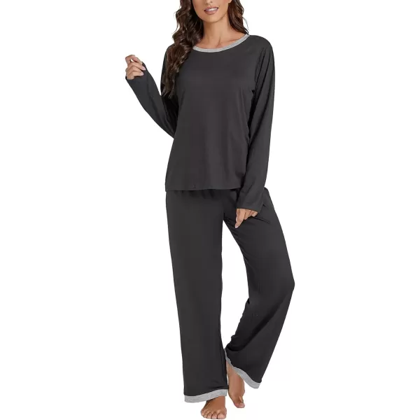 LYANER Women's Pajama Sets Long Sleeve Top with Pants Loungewear Sleepwear Comfy Pjs Sets