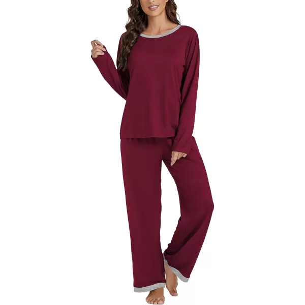 LYANER Women's Pajama Sets Long Sleeve Top with Pants Loungewear Sleepwear Comfy Pjs Sets