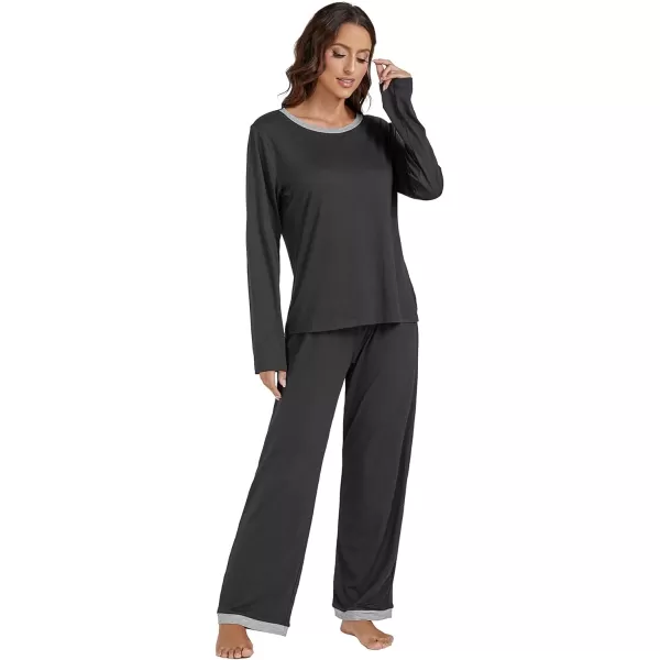 LYANER Women's Pajama Sets Long Sleeve Top with Pants Loungewear Sleepwear Comfy Pjs Sets