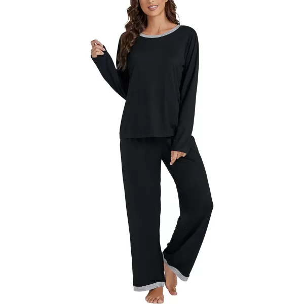 LYANER Women's Pajama Sets Long Sleeve Top with Pants Loungewear Sleepwear Comfy Pjs Sets