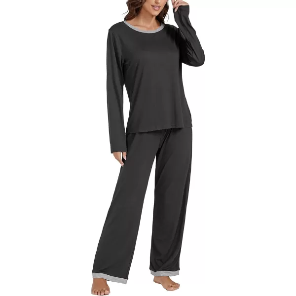 LYANER Women's Pajama Sets Long Sleeve Top with Pants Loungewear Sleepwear Comfy Pjs Sets