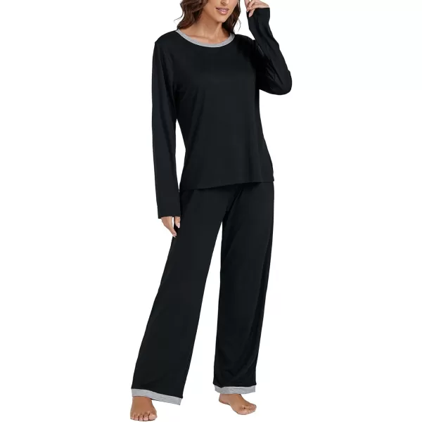 LYANER Women's Pajama Sets Long Sleeve Top with Pants Loungewear Sleepwear Comfy Pjs Sets