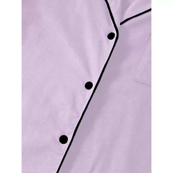 LYANER Women's Pajamas Set Heart Print Button Short Sleeve Shirt with Shorts Sleepwear PJs Set