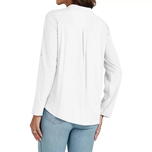 LYANER Women's Roll Up Sleeve V Neck Lace Crochet Button Down Shirt Casual Peplum Blouse Tunic Tops