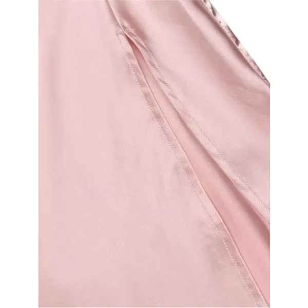 LYANER Women’s Satin Cowl Neck Sleeveless Split Hem Backless Cocktail Party Maxi Long Dress