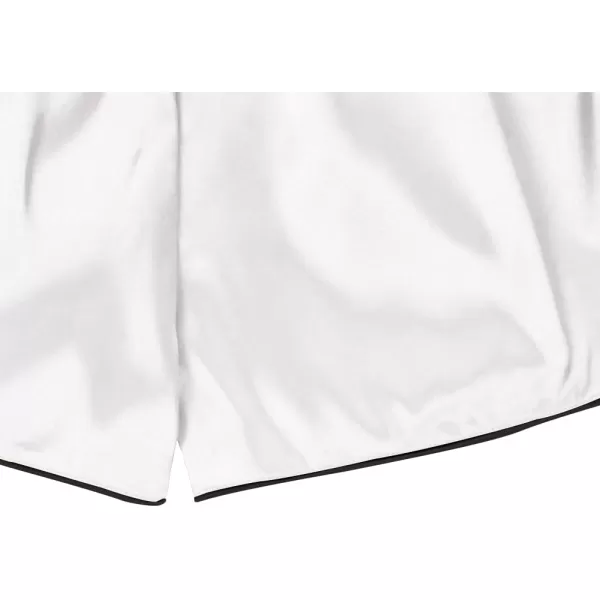 LYANER Women's Satin Silk Pajamas Short Sleeve Button Shirt with Shorts Set PJ Sleepwear