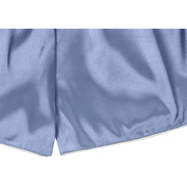 LYANER Women's Satin Silk Pajamas Short Sleeve Button Shirt with Shorts Set PJ Sleepwear
