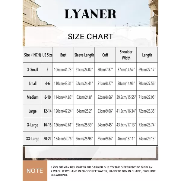 LYANER Women's Satin Silky Deep V Neck Long Sleeve Work Elegant Blouse Top