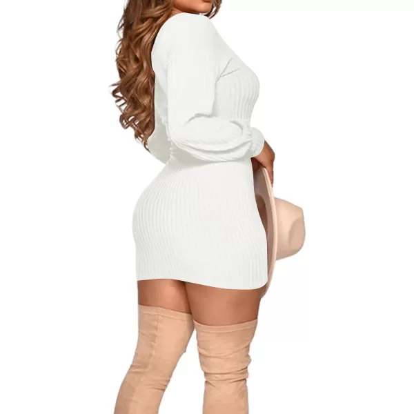 LYANER Women's Sexy One Shoulder Long Sleeve Side Drawstring Bodycon Party Club Mini Dress