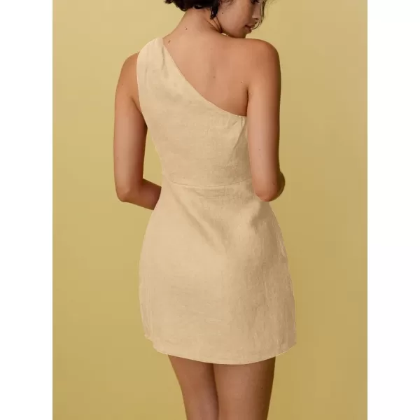LYANER Women's Sexy One Shoulder Sleeveless Bodycon Short Club Party Dress