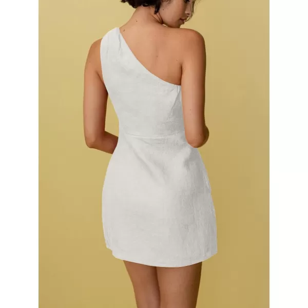 LYANER Women's Sexy One Shoulder Sleeveless Bodycon Short Club Party Dress