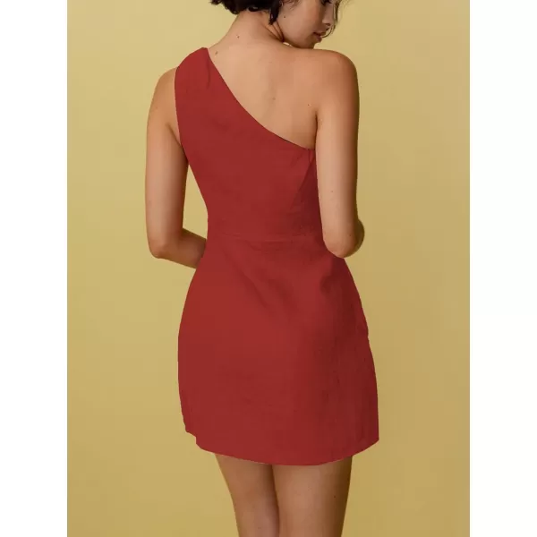 LYANER Women's Sexy One Shoulder Sleeveless Bodycon Short Club Party Dress