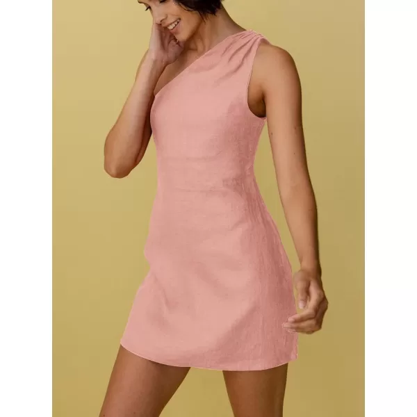 LYANER Women's Sexy One Shoulder Sleeveless Bodycon Short Club Party Dress